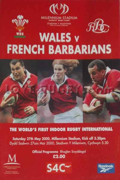 2000 Wales v French Barbarians  Rugby Programme